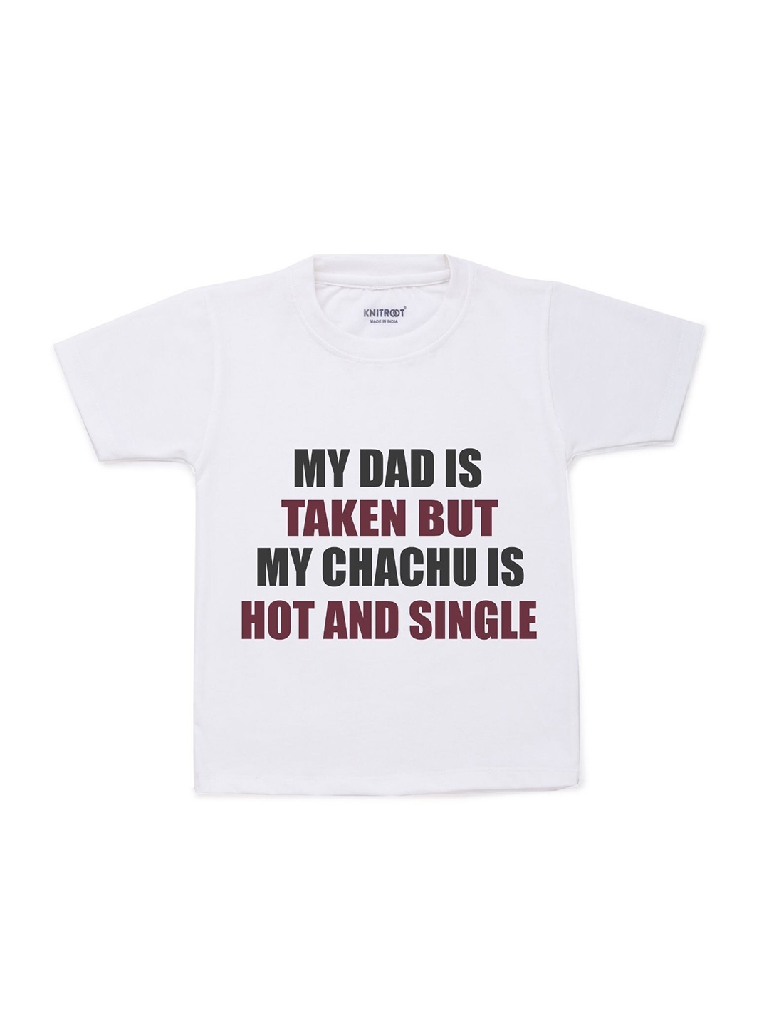 

KNITROOT Kids White Typography Printed T-shirt