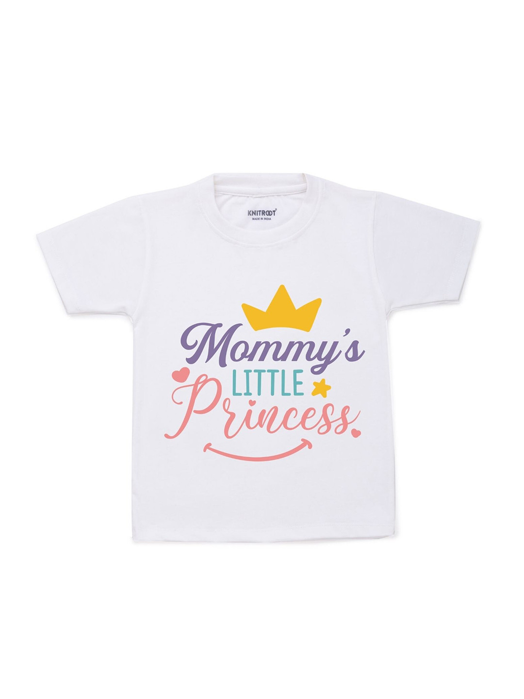 

KNITROOT Kids White Typography Printed T-shirt