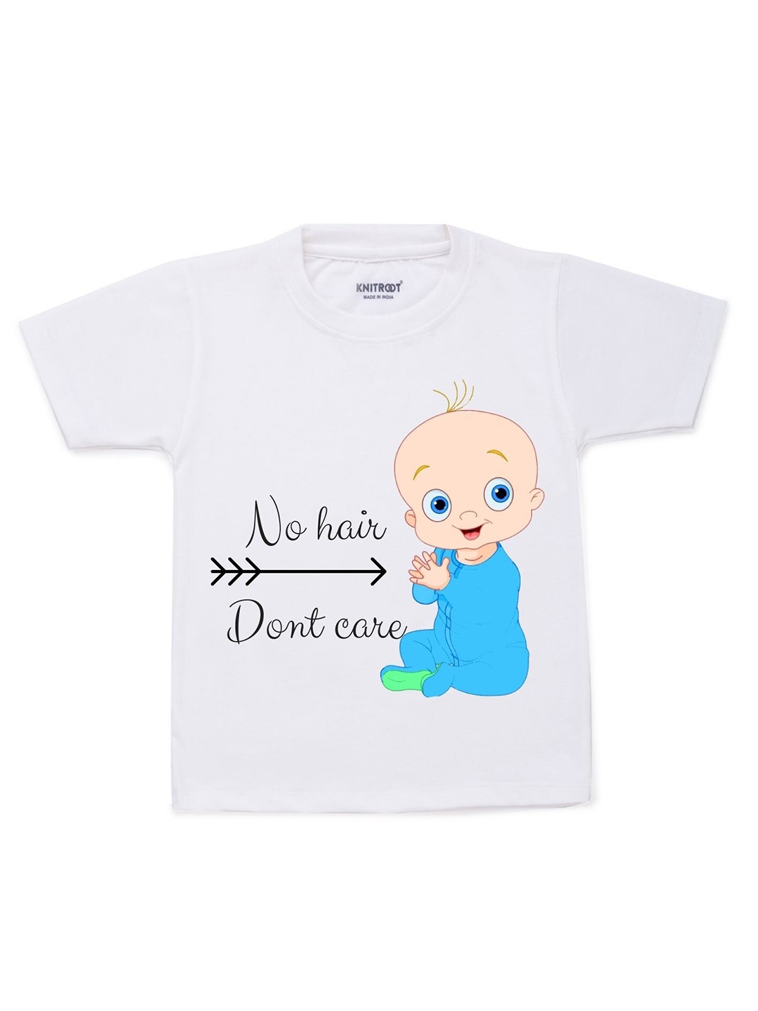 

KNITROOT Kids White Printed Cotton T-shirt