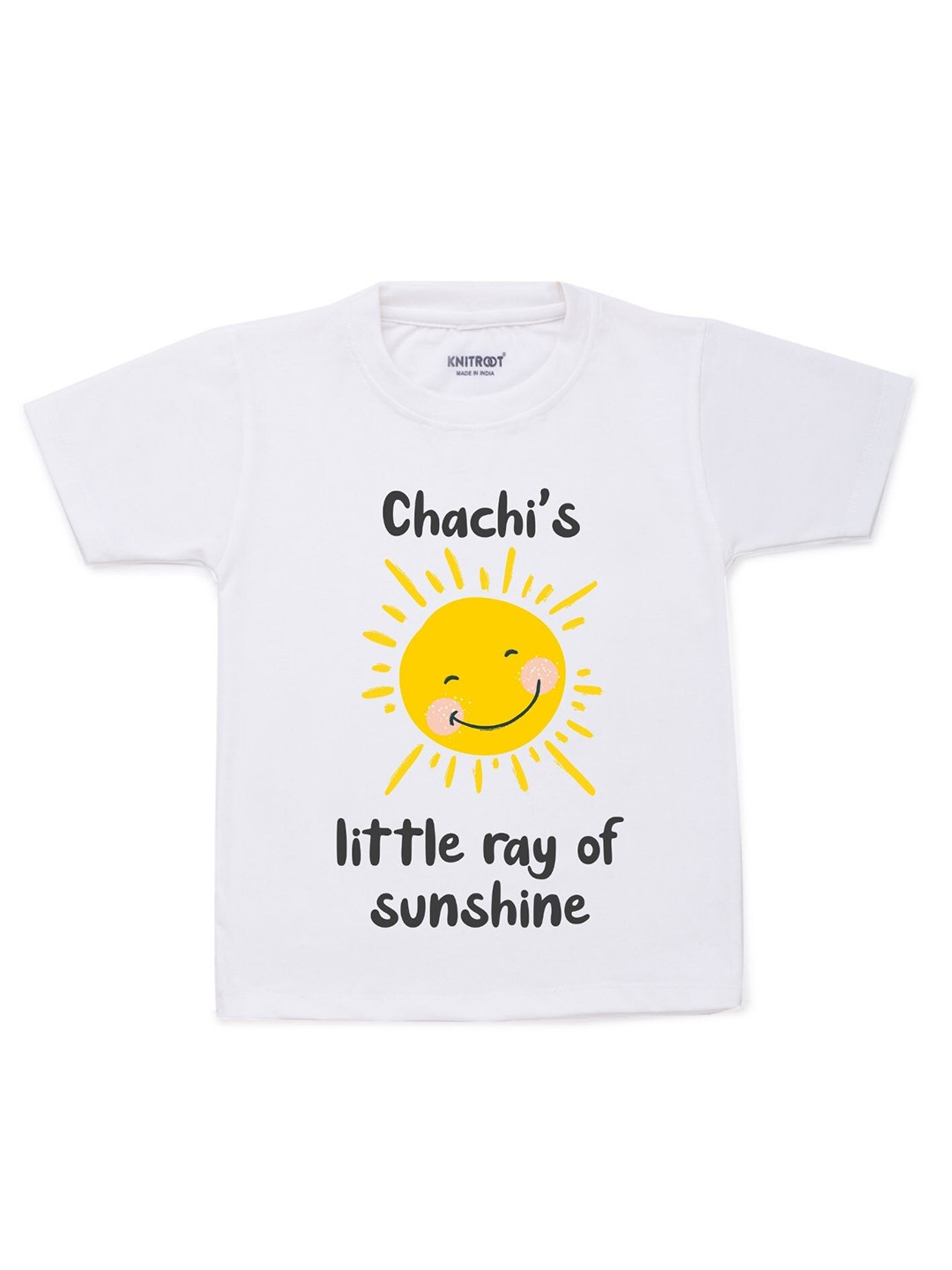 

KNITROOT Kids White Typography Printed T-shirt