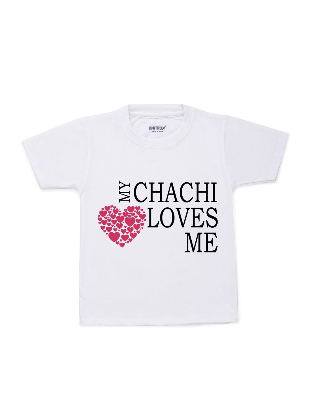 

KNITROOT Kids White Typography Printed T-shirt