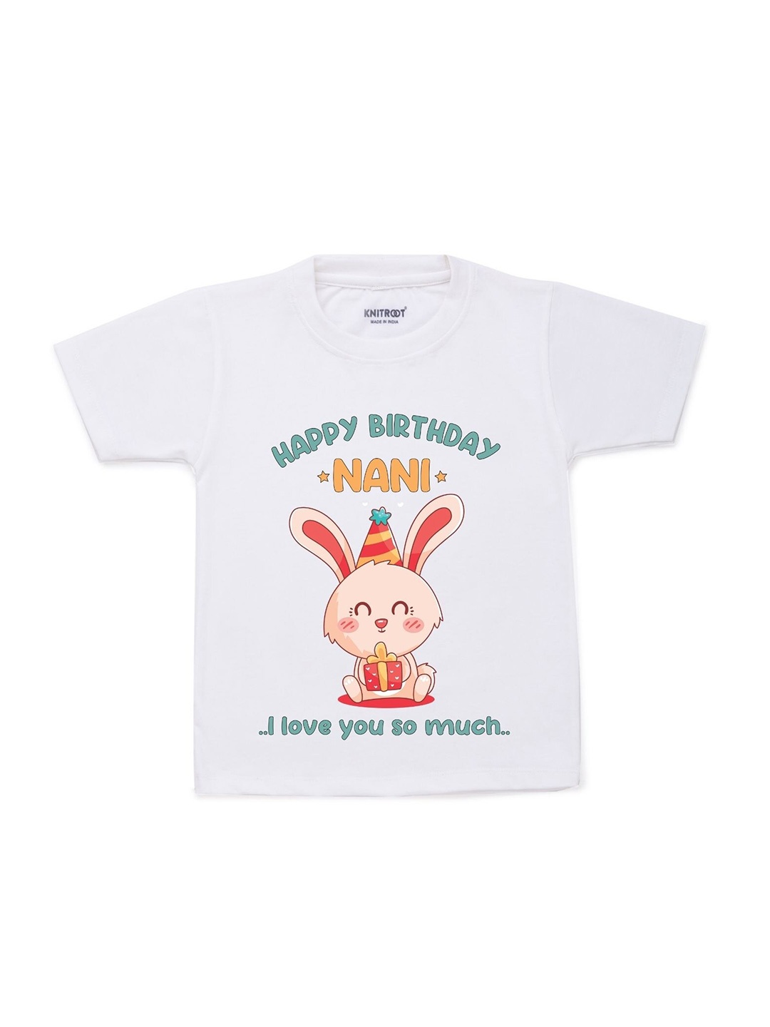 

KNITROOT Kids White Printed Cotton T-shirt