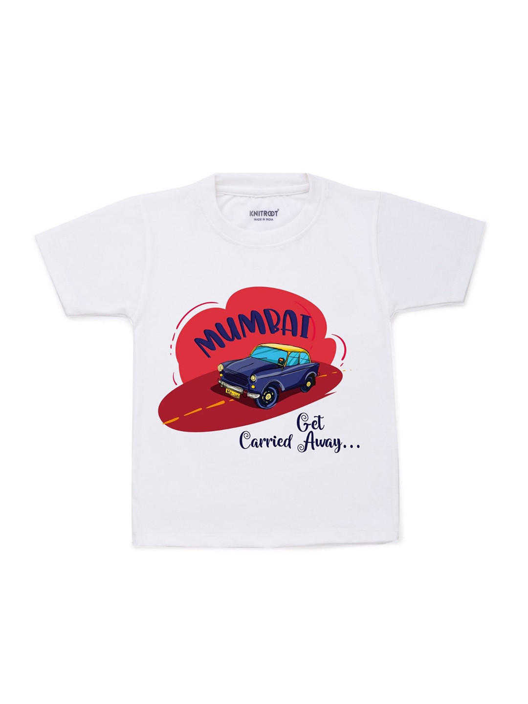 

KNITROOT Kids White Typography Printed T-shirt