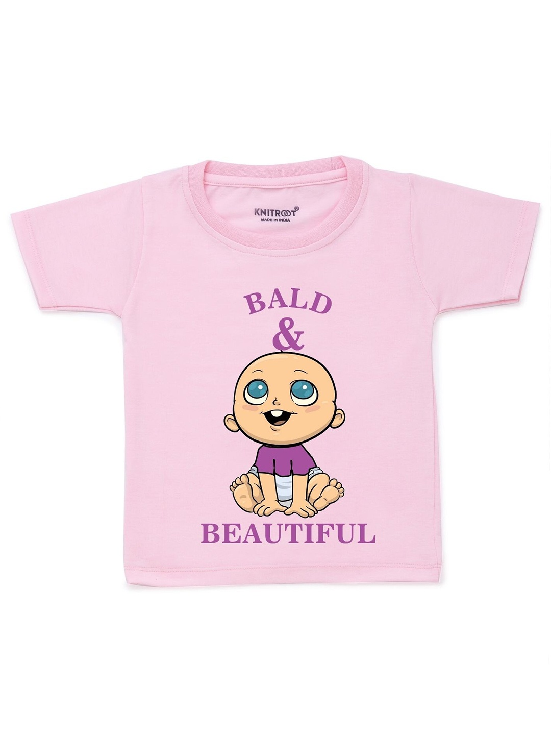 

KNITROOT Kids Pink & Cream-Coloured Cotton T-shirt