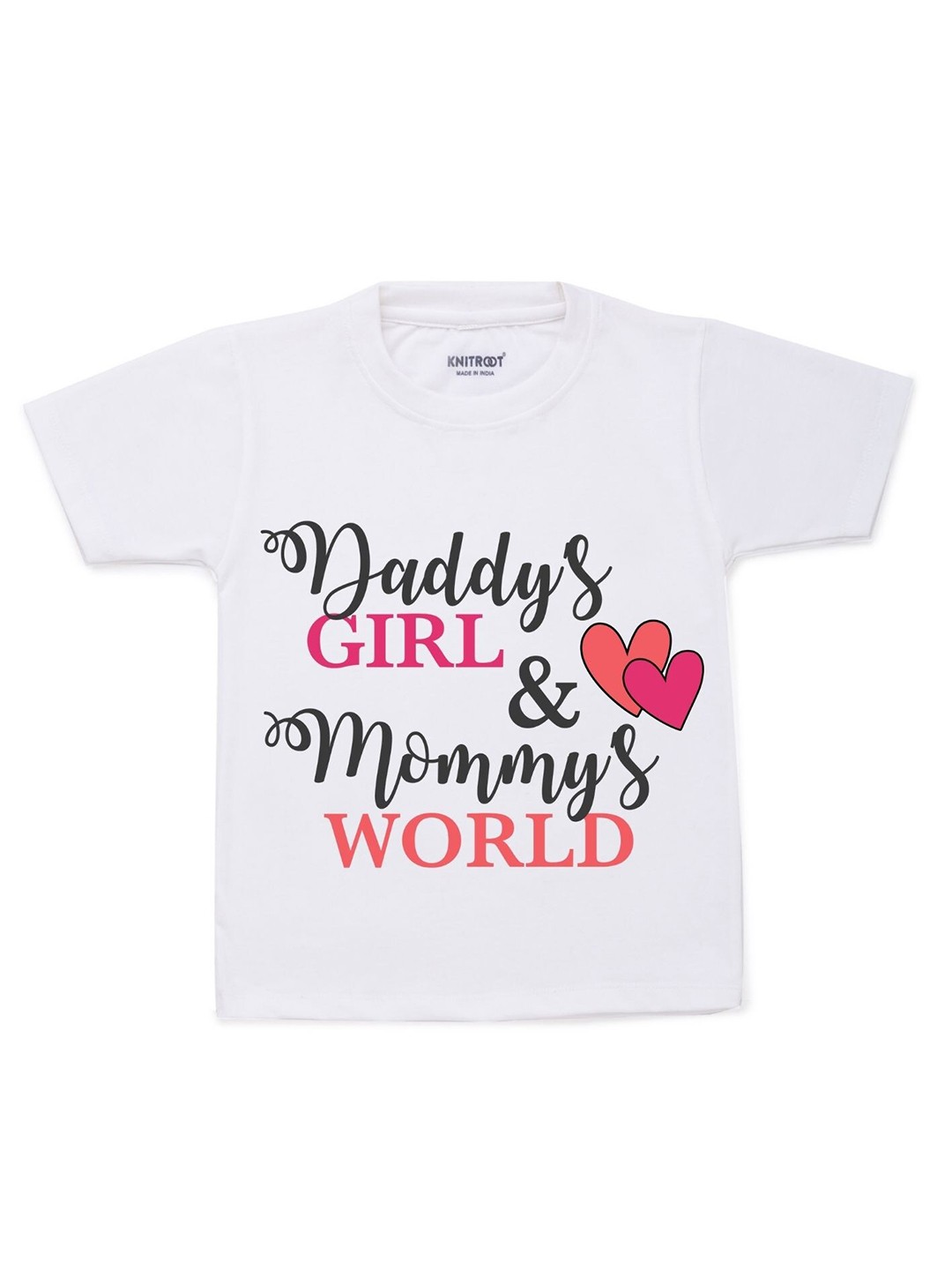 

KNITROOT Kids White Typography Printed T-shirt