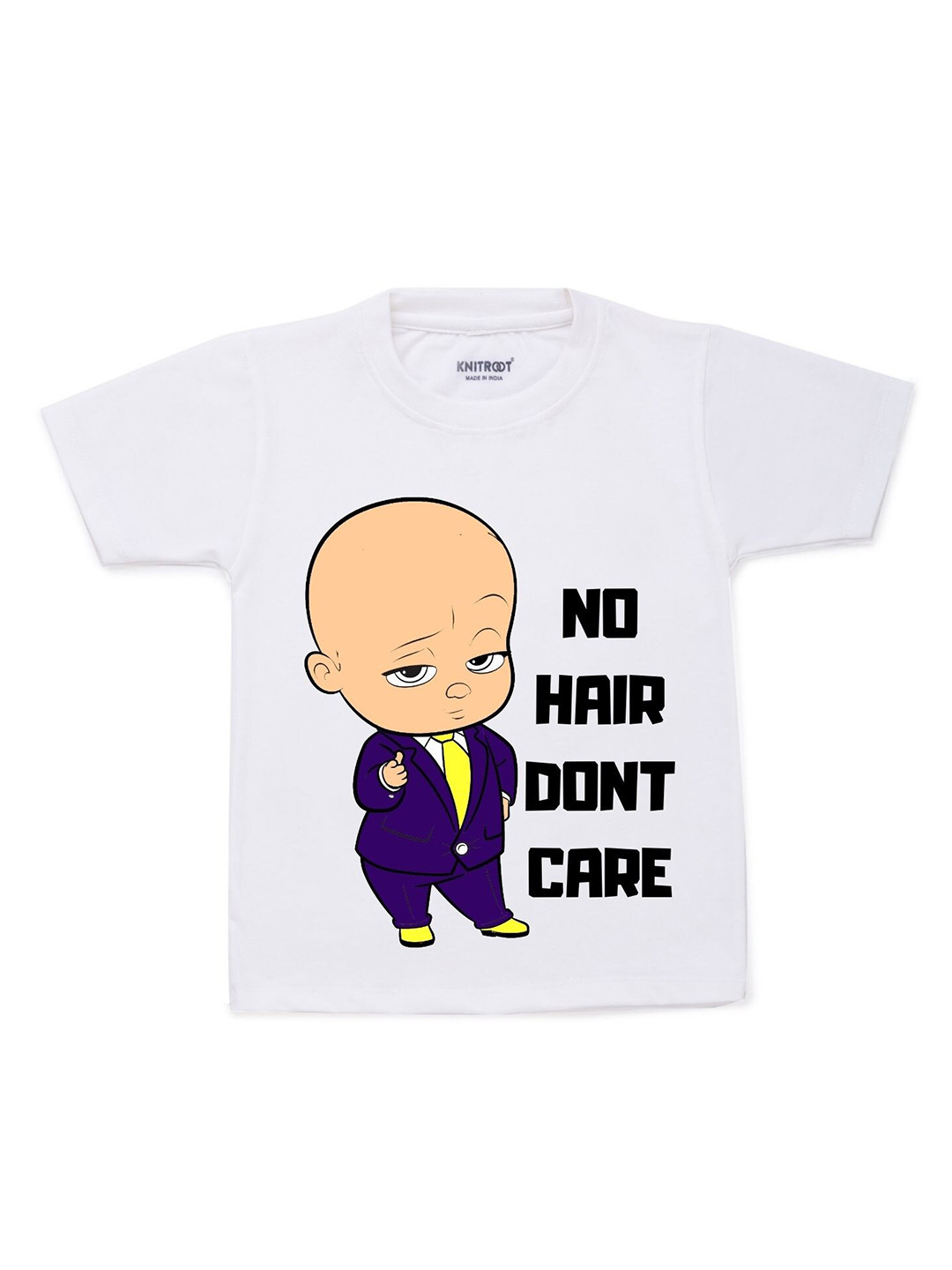 

KNITROOT Kids White Printed Cotton T-shirt