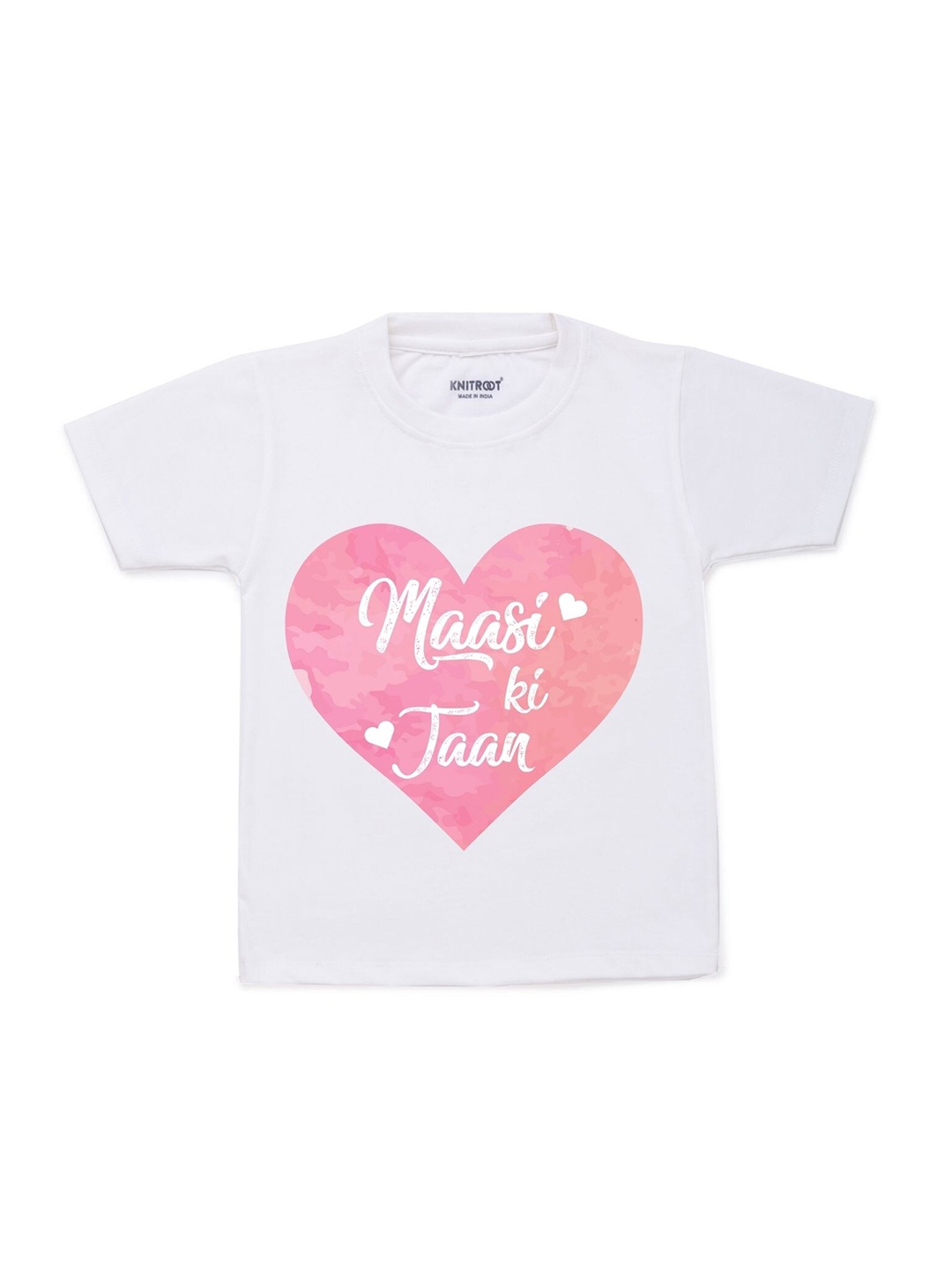 

KNITROOT Kids White Typography Printed T-shirt