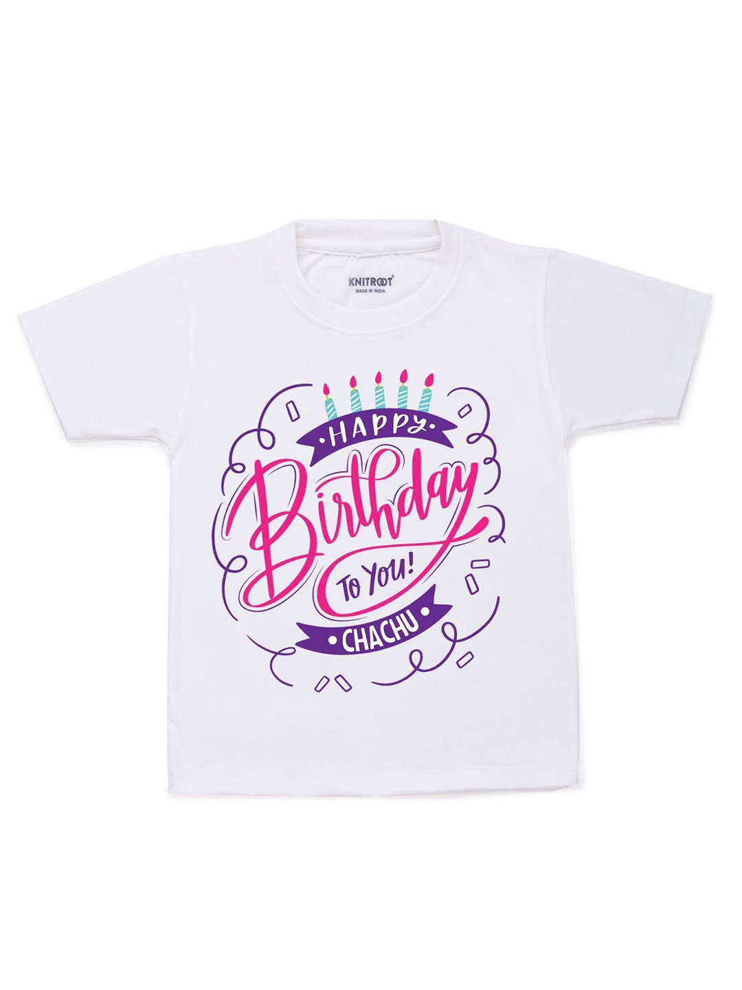 

KNITROOT Kids White & Pink Typography Printed Cotton T-shirt