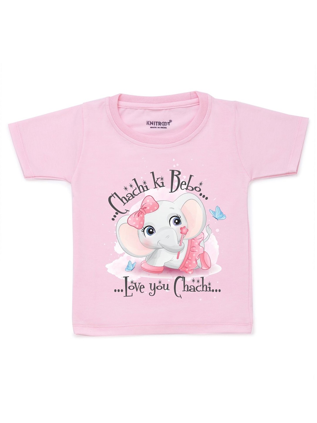 

KNITROOT Kids Pink Printed Cotton T-shirt