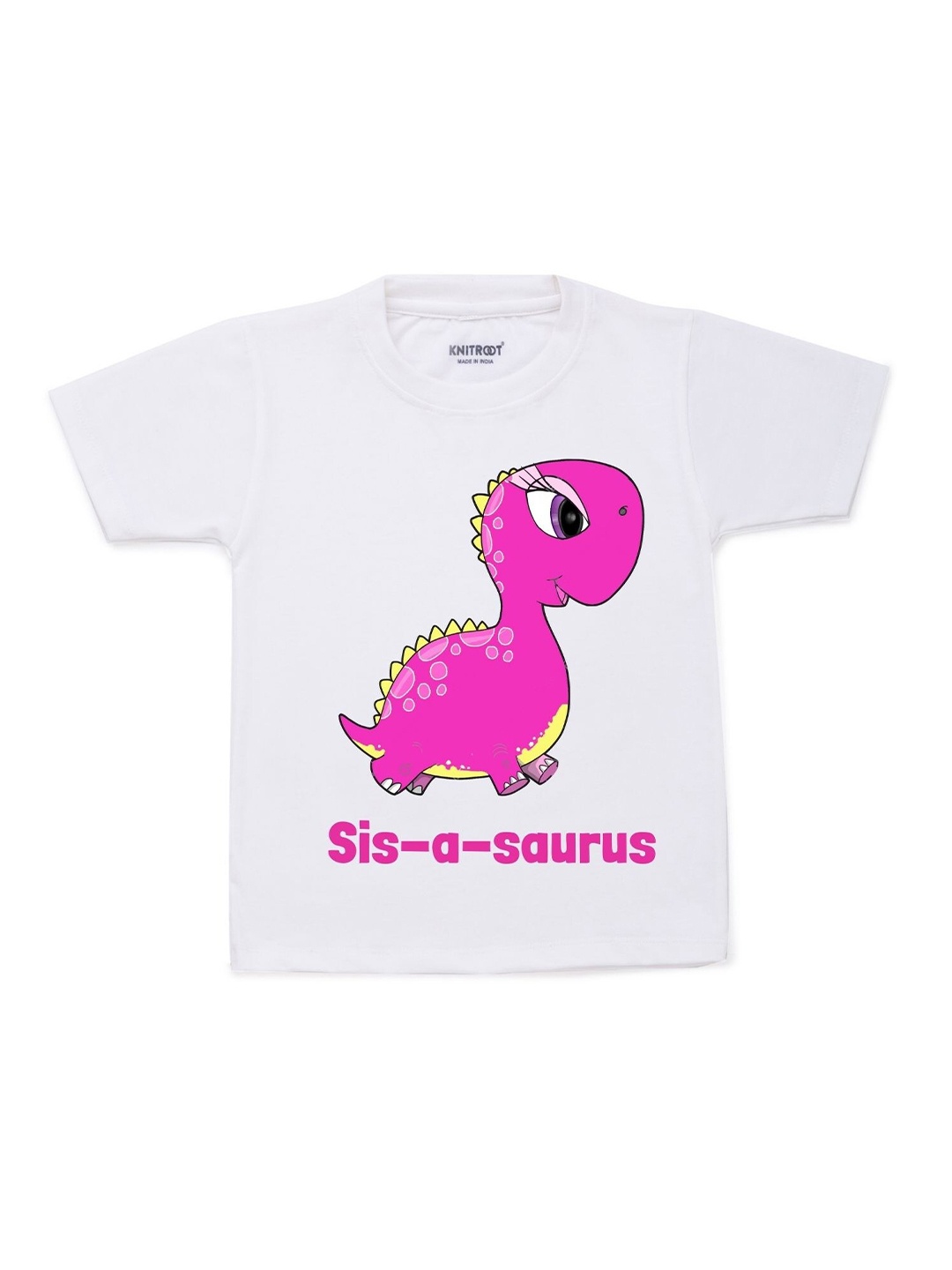 

KNITROOT Kids White & Pink Printed T-shirt