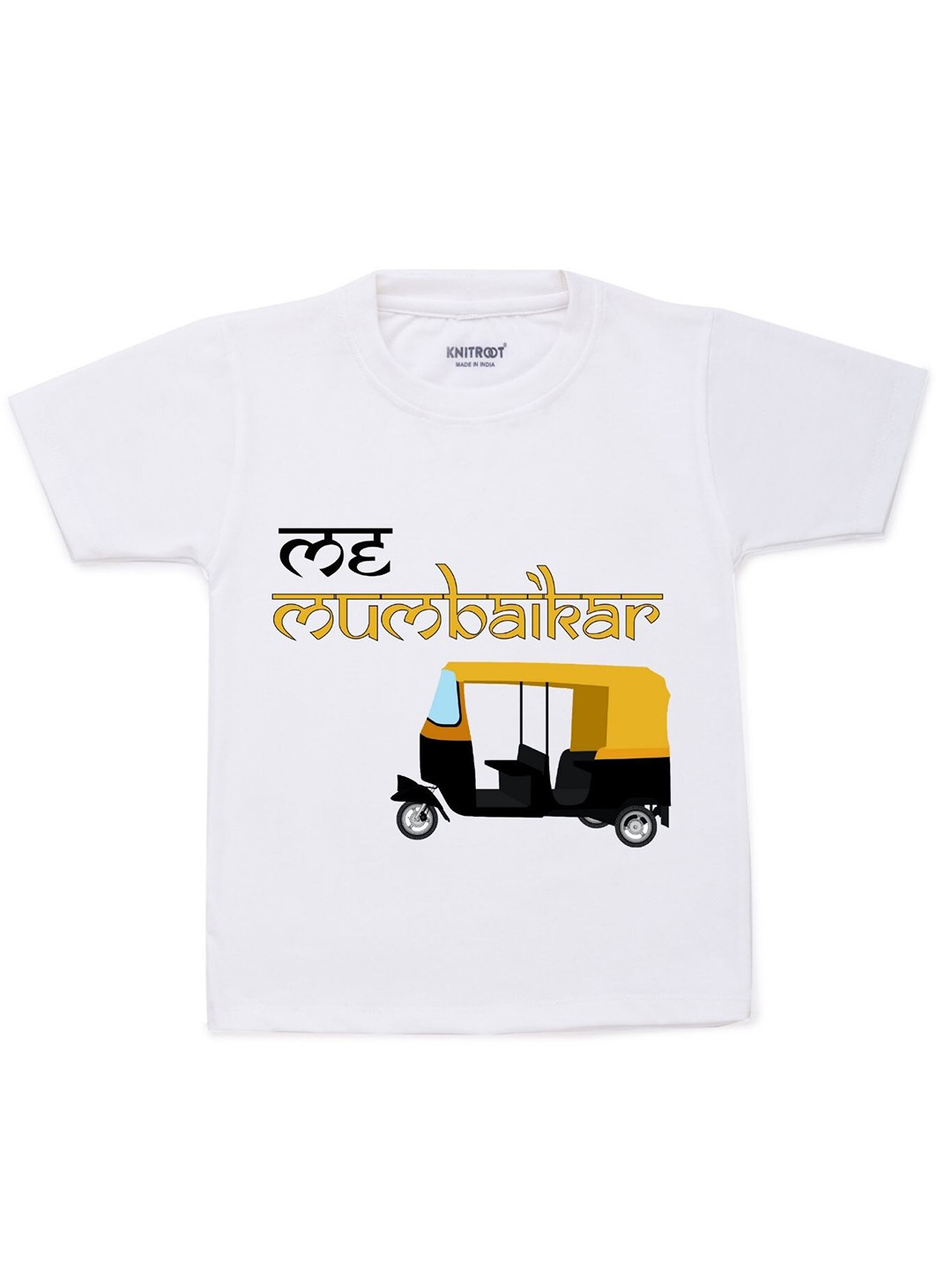 

KNITROOT Kids White Typography Printed T-shirt