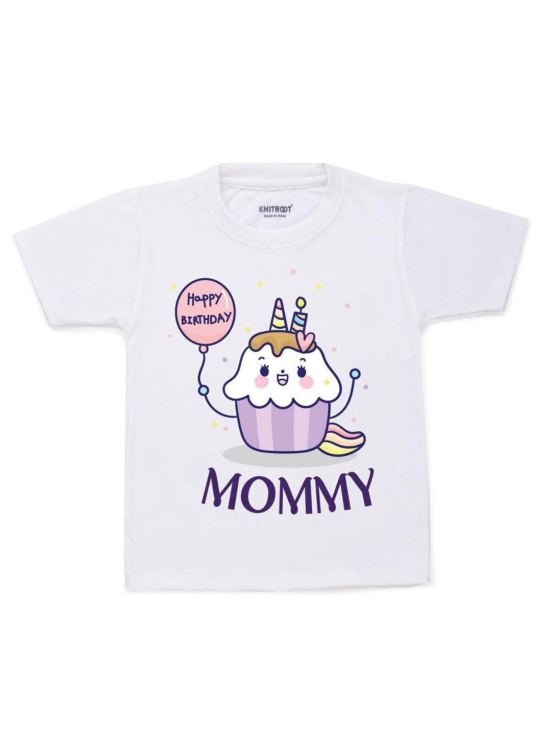 

KNITROOT Kids White & Purple Printed T-shirt