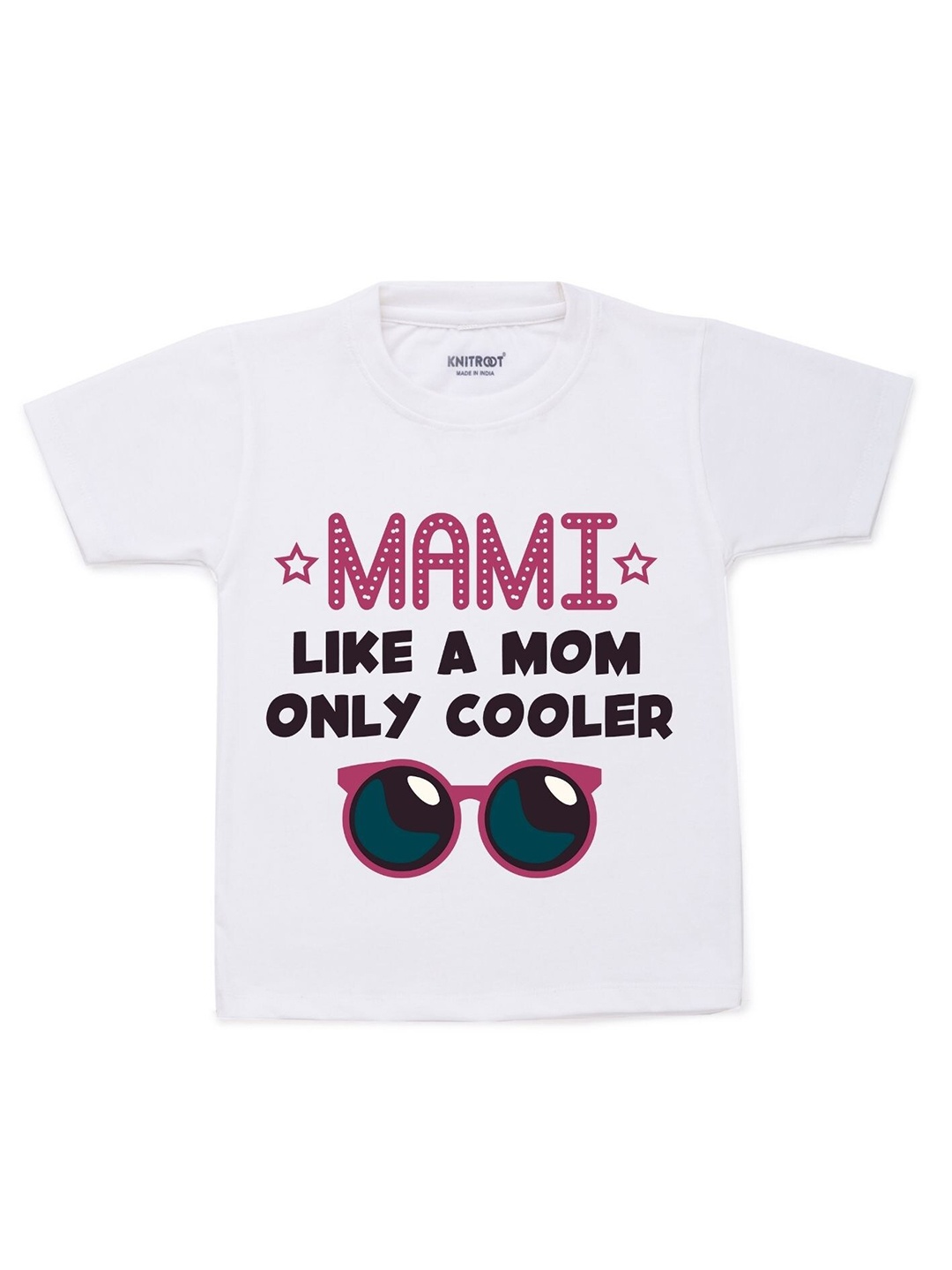 

KNITROOT Kids White & Black Printed T-shirt