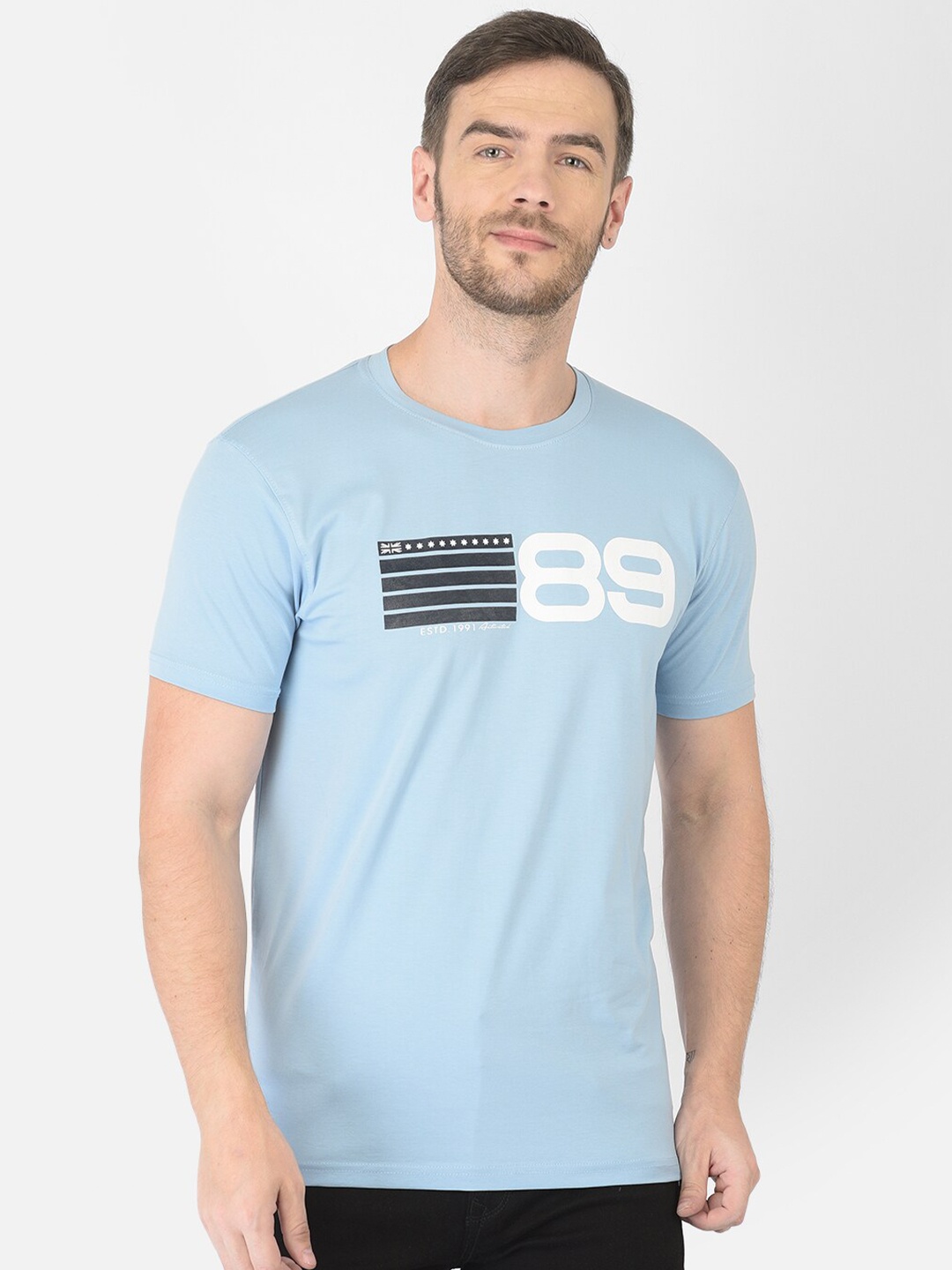 

Zarlin Men Blue Cotton T-shirt