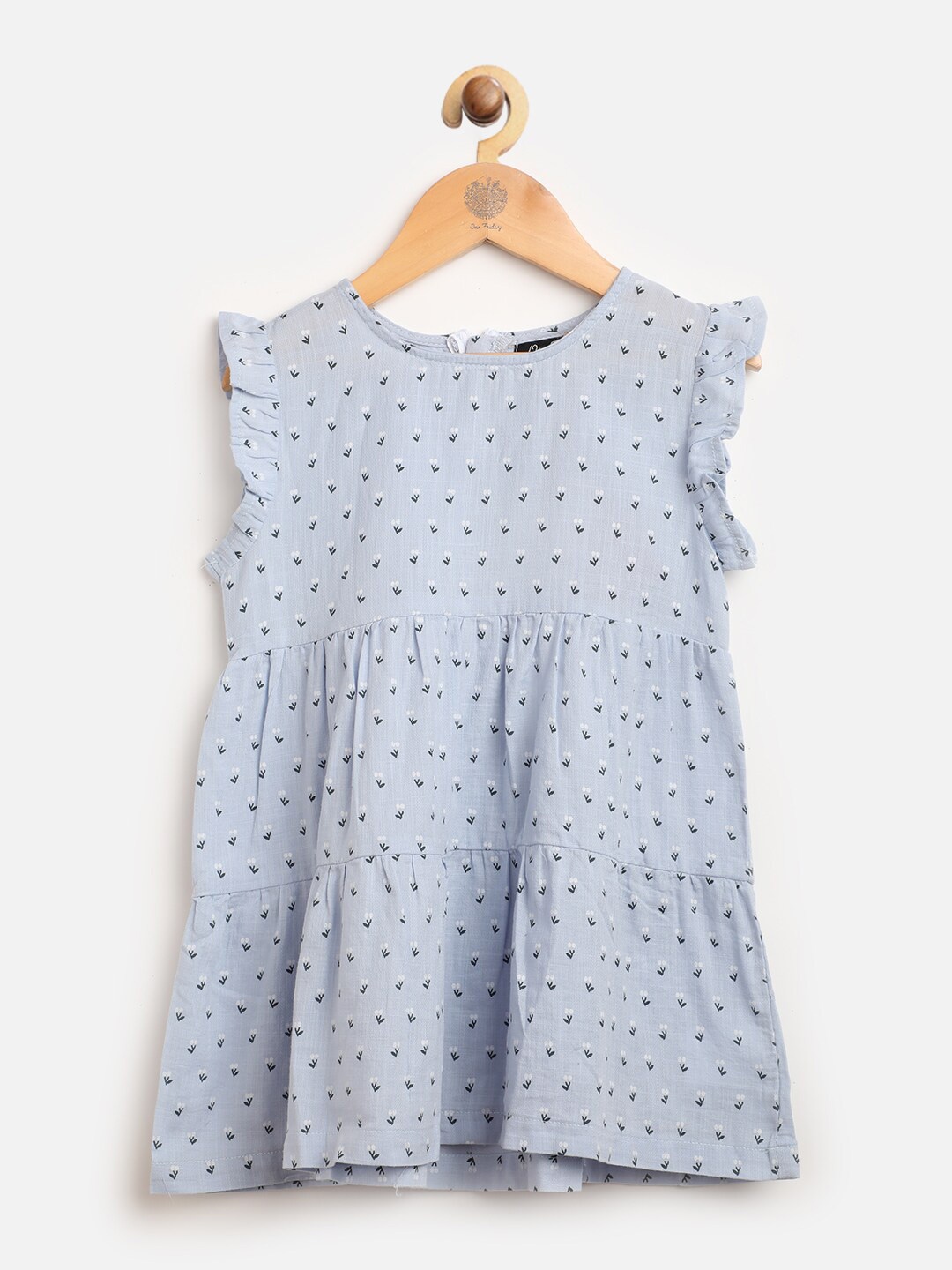 

One Friday Blue & Black Floral Pure Cotton Dress