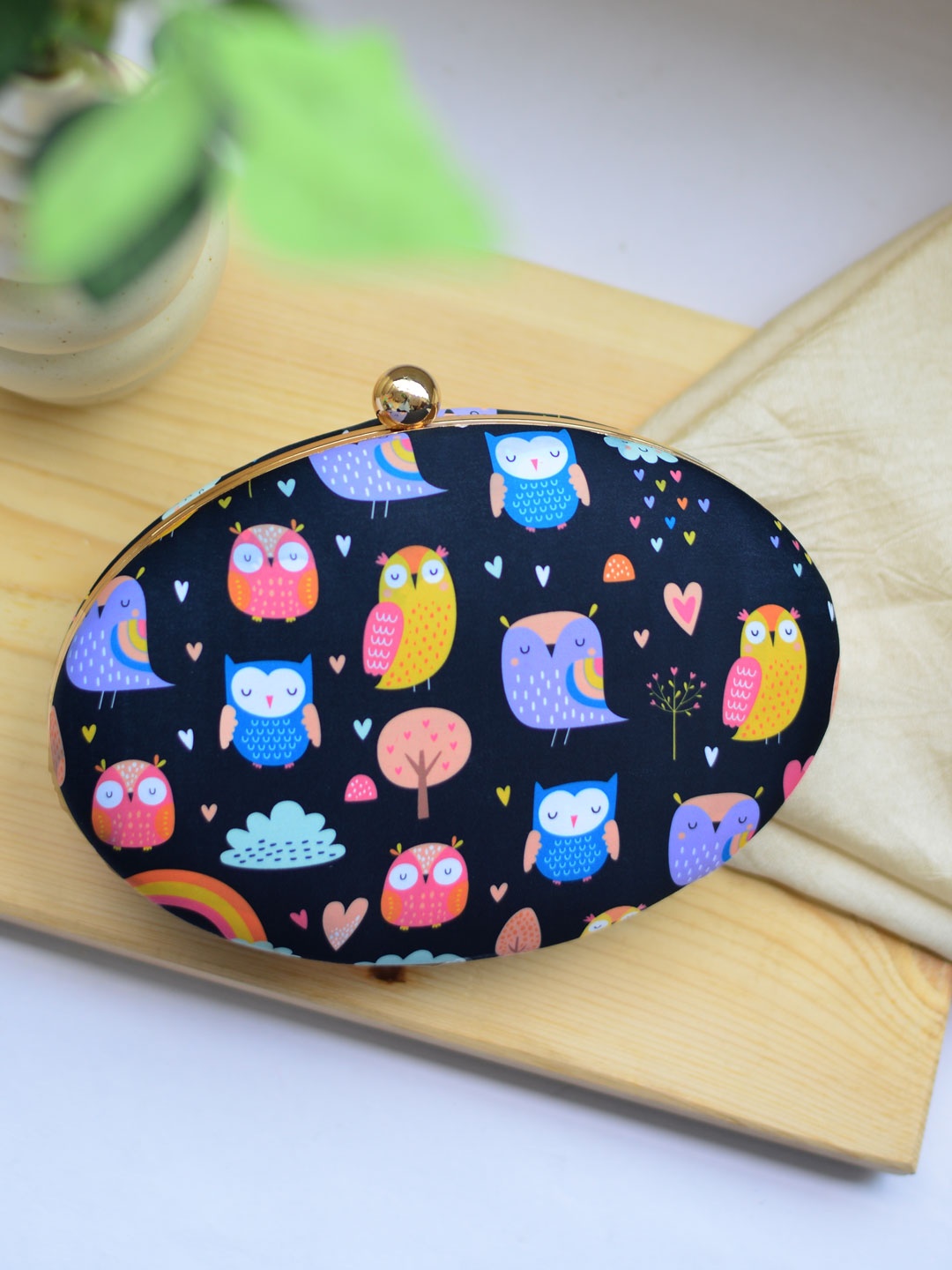 

ARTKLIM Blue & Pink Printed Box Clutch