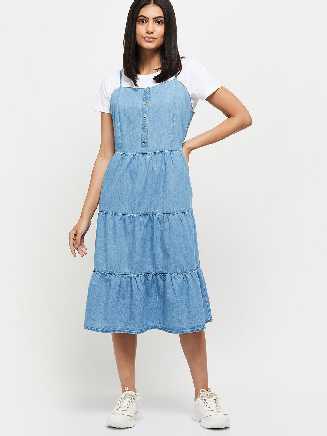 

max Women White Pure Cotton T-shirt