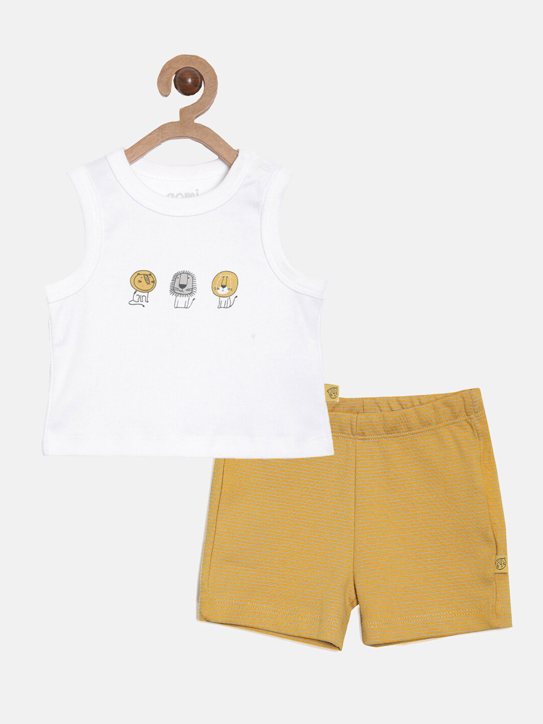 

Aomi Boys Mustard & White Printed Top with Shorts