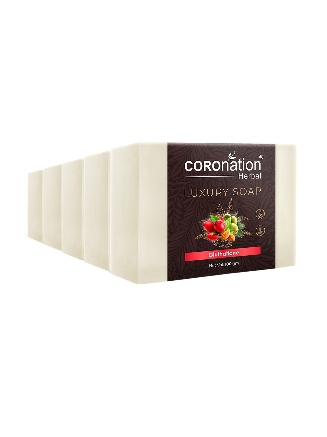 

COROnation Herbal Set of 5 Gluthatione Luxury Soap - 100 g Each, White