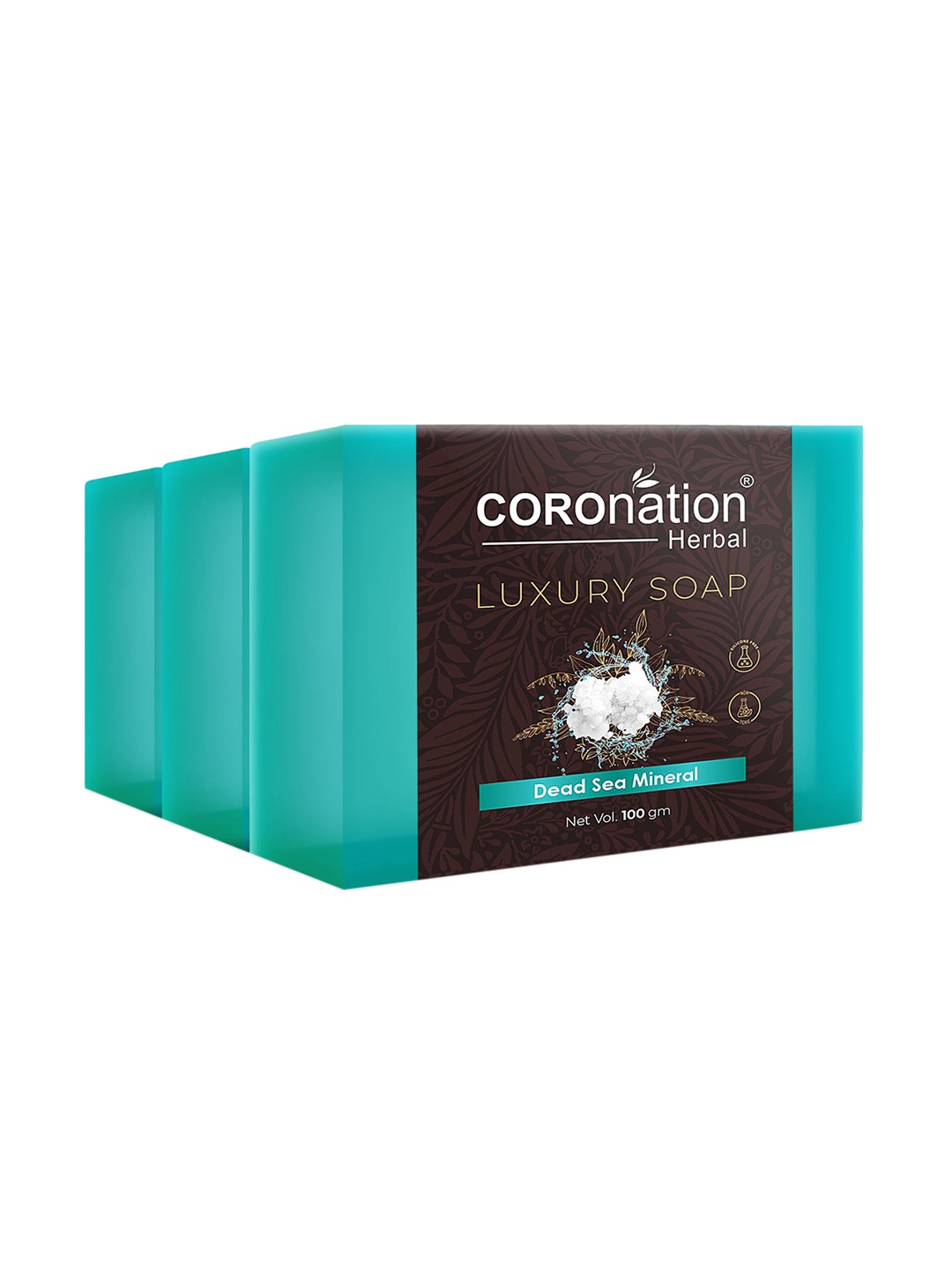 

COROnation Herbal Set of 3 Dead Sea Mineral Luxury Soaps - 100g each, Blue