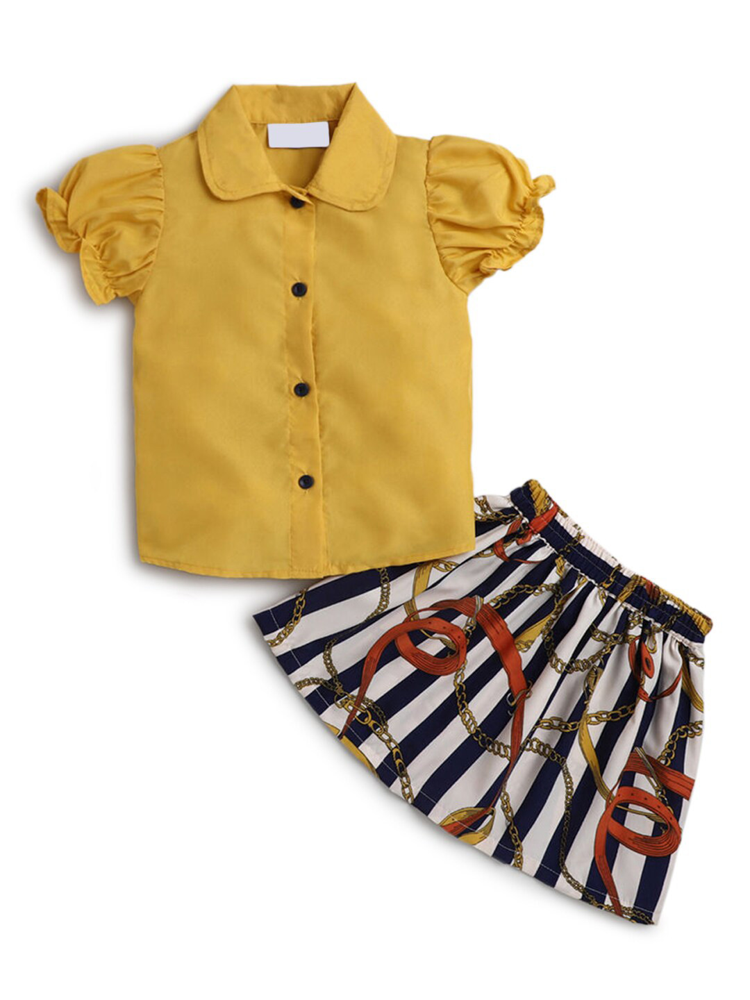 

Hopscotch Girls Yellow & Black Top with Skirt