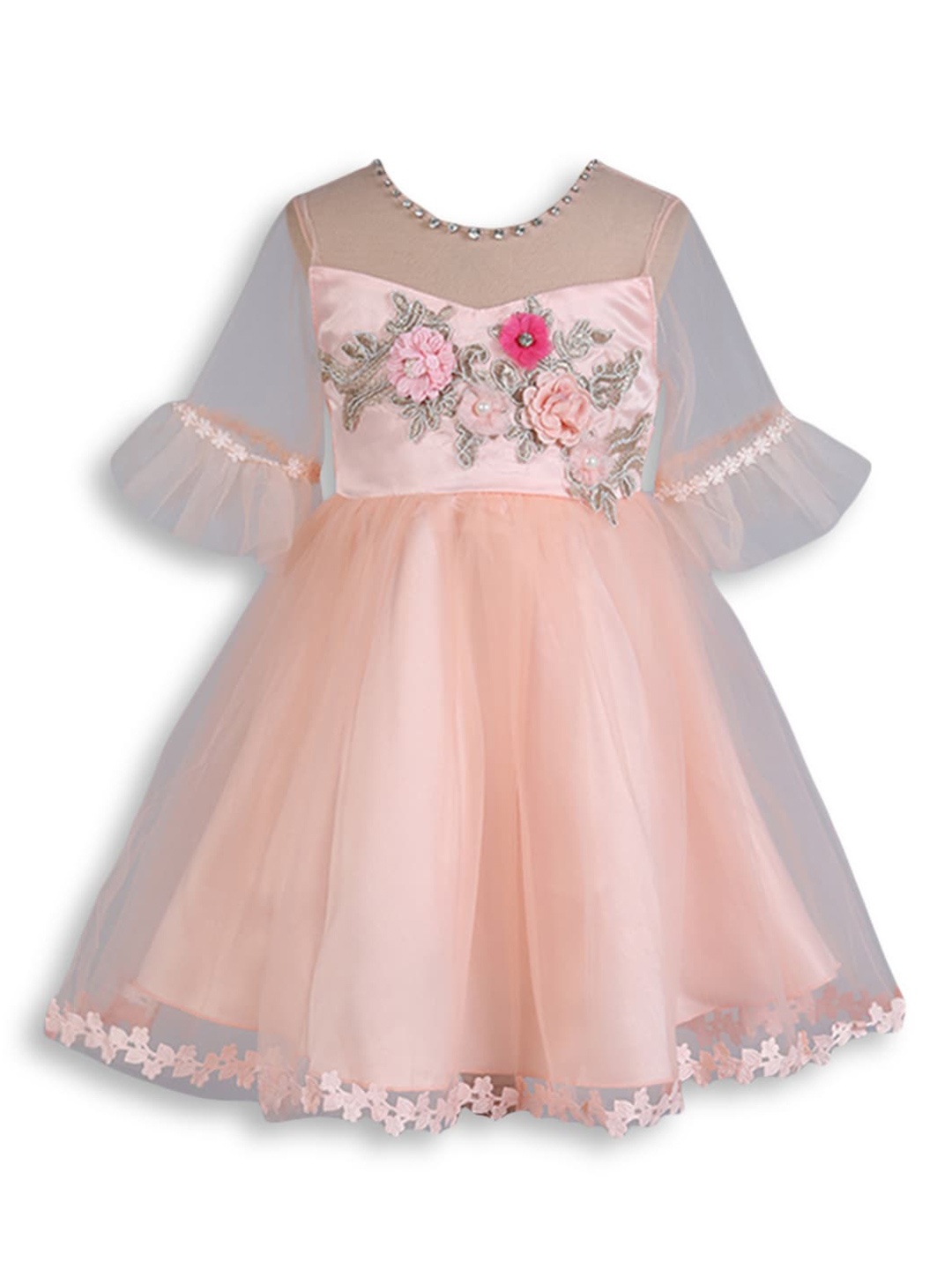 

Hopscotch Girls Pink Embellished Dress