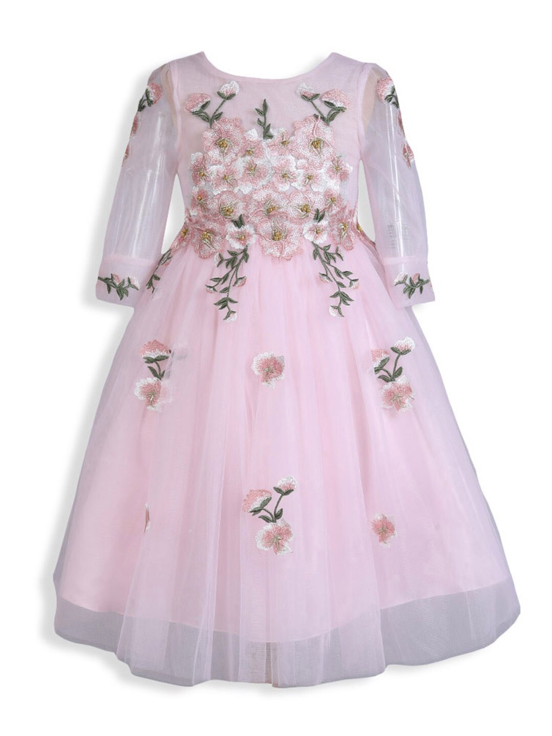 

Hopscotch Girls Pink Embroidered Gown Dress