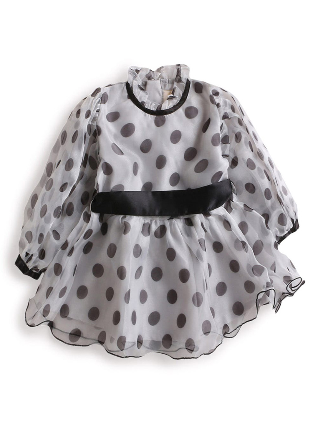 

Hopscotch Girls Grey & Black Printed Dress