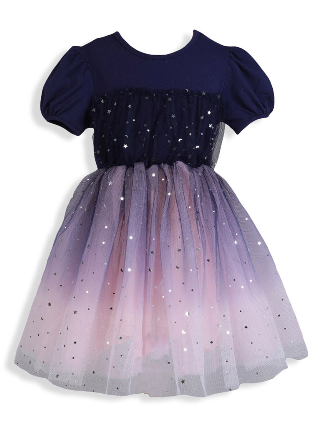 

Hopscotch Girls Navy Blue & Purple Party Dress