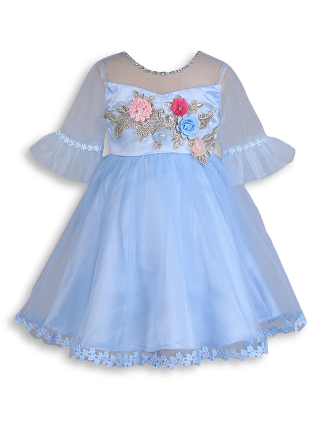 

Hopscotch Blue Floral Fit & Flare Dress