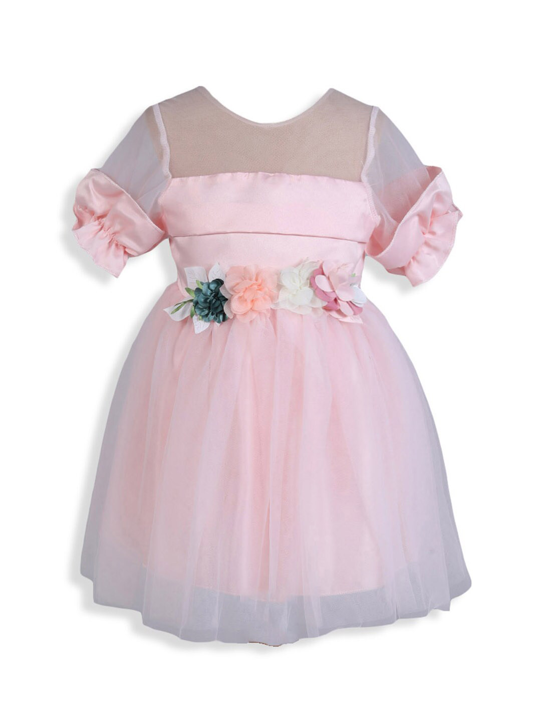 

Hopscotch Girls Pink Solid Fit & Flare Dress