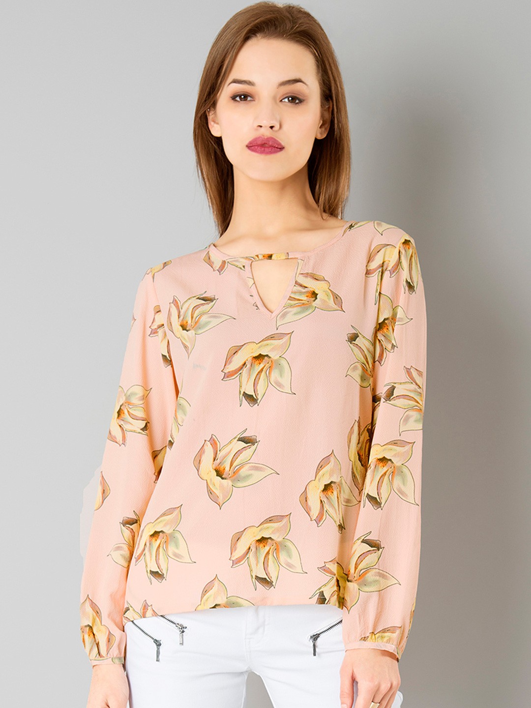 

FabAlley Pink Floral Print Top
