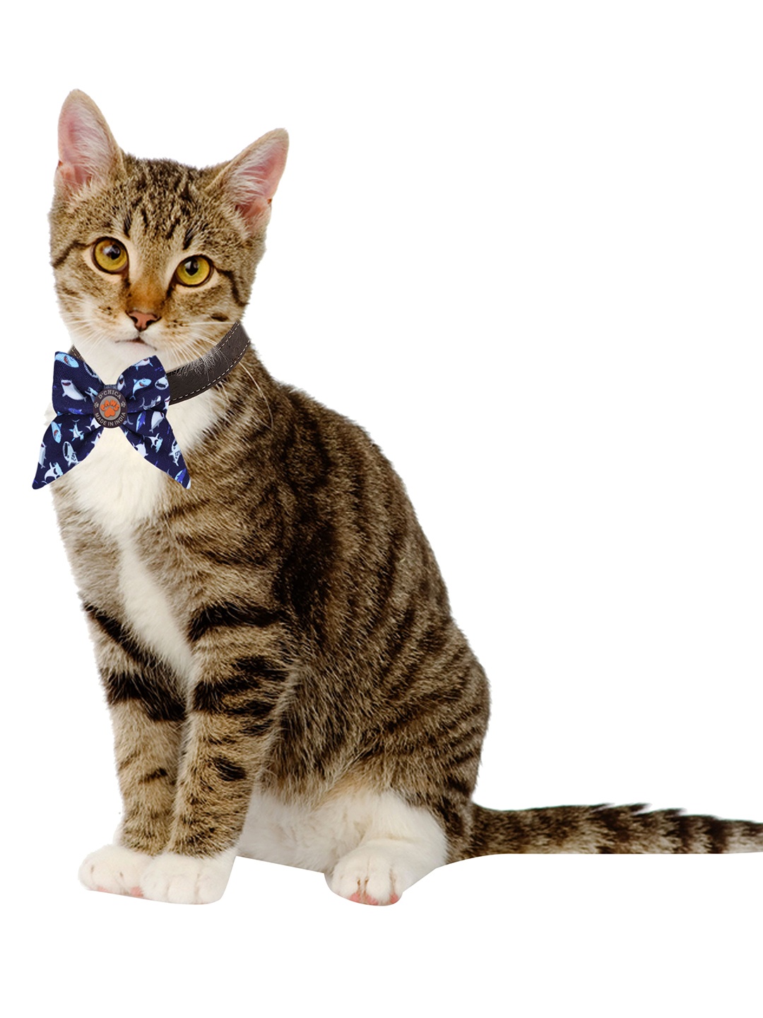 

Dchica Paws Blue & White Printed Cat Collars