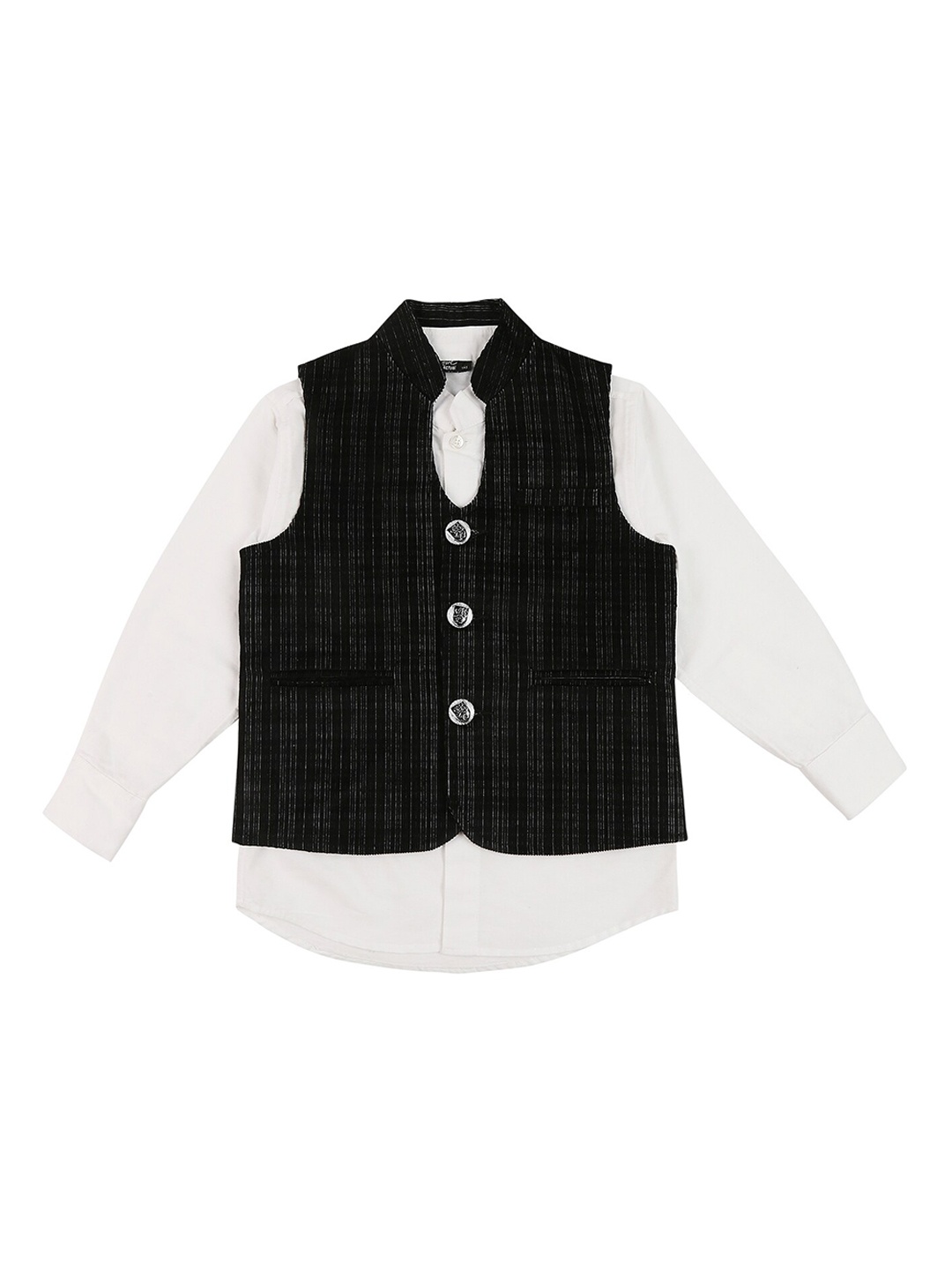 

Actuel Boys Black Checked Partywear Waistcoat With Shirt