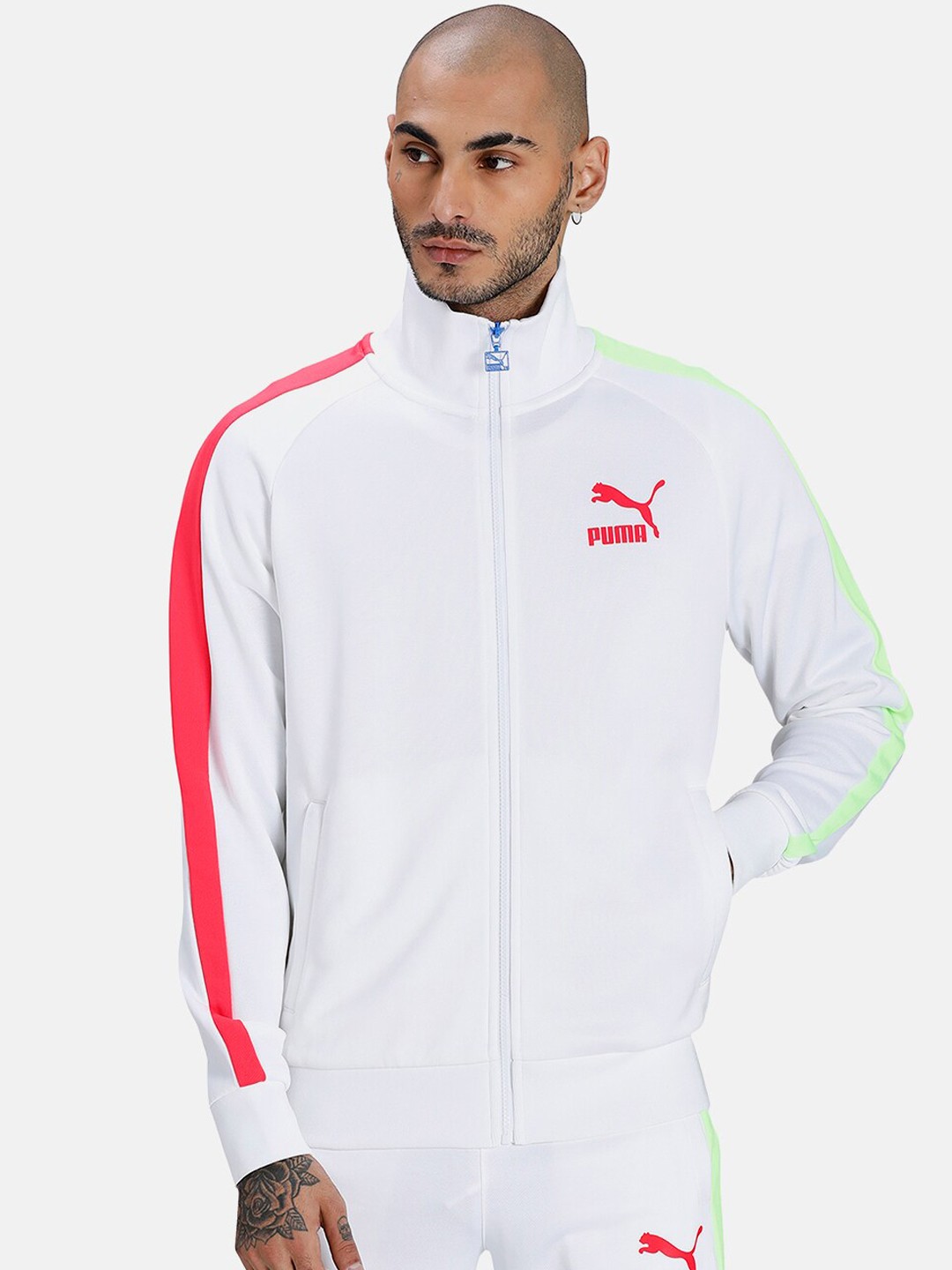 

Puma Men White Iconic T7 Regular Fit Track Jacket
