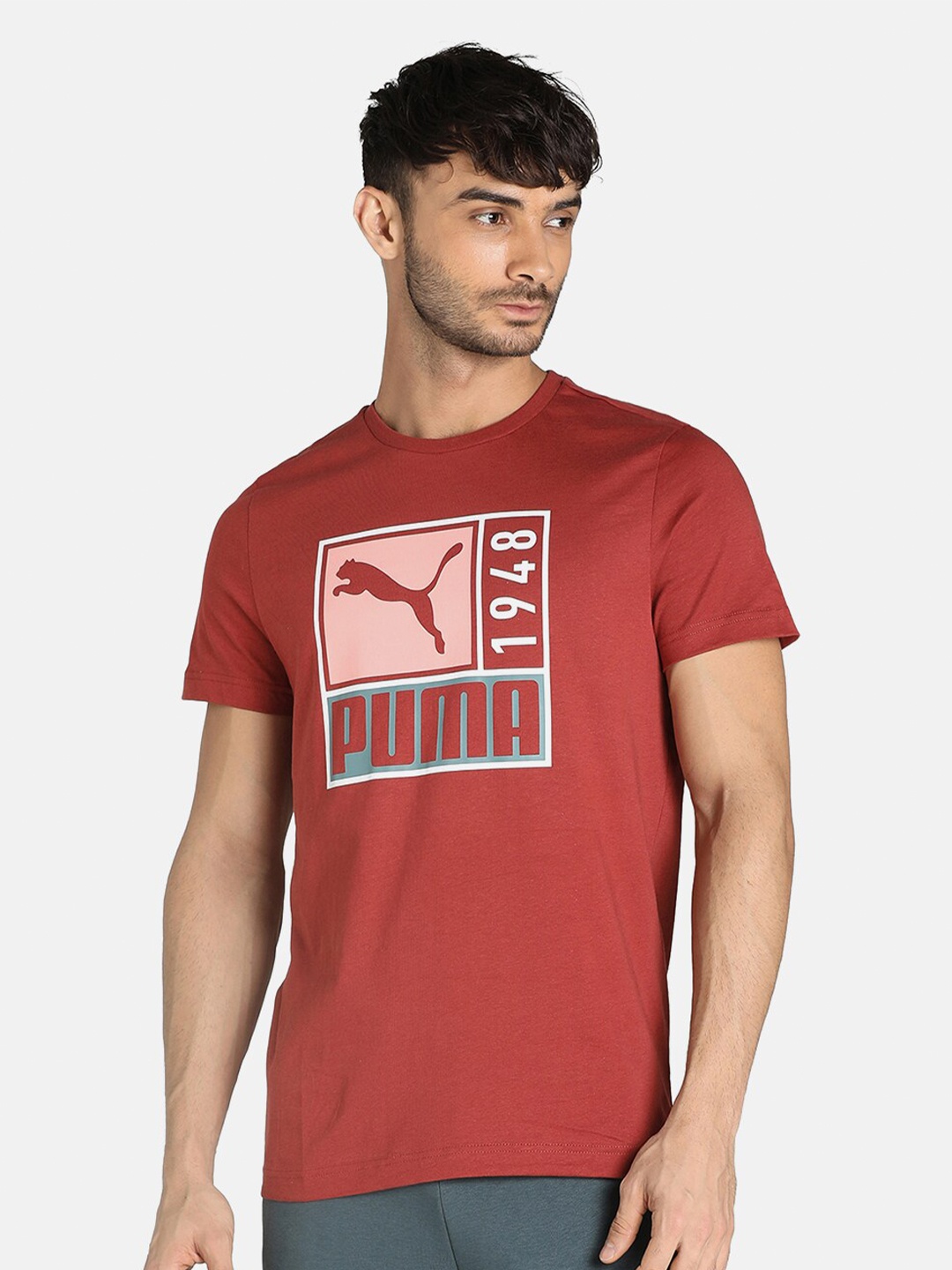 

Puma Men Red Typography Printed T-shirt
