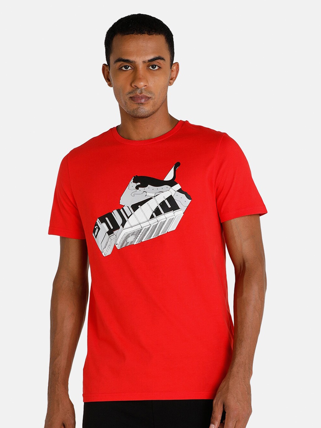 

Puma Men Red Sneaker Inspired Cotton T-shirt