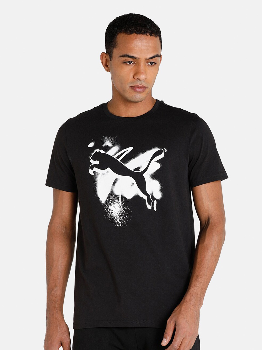 

Puma Men Black Cat Basic Cotton T-shirt