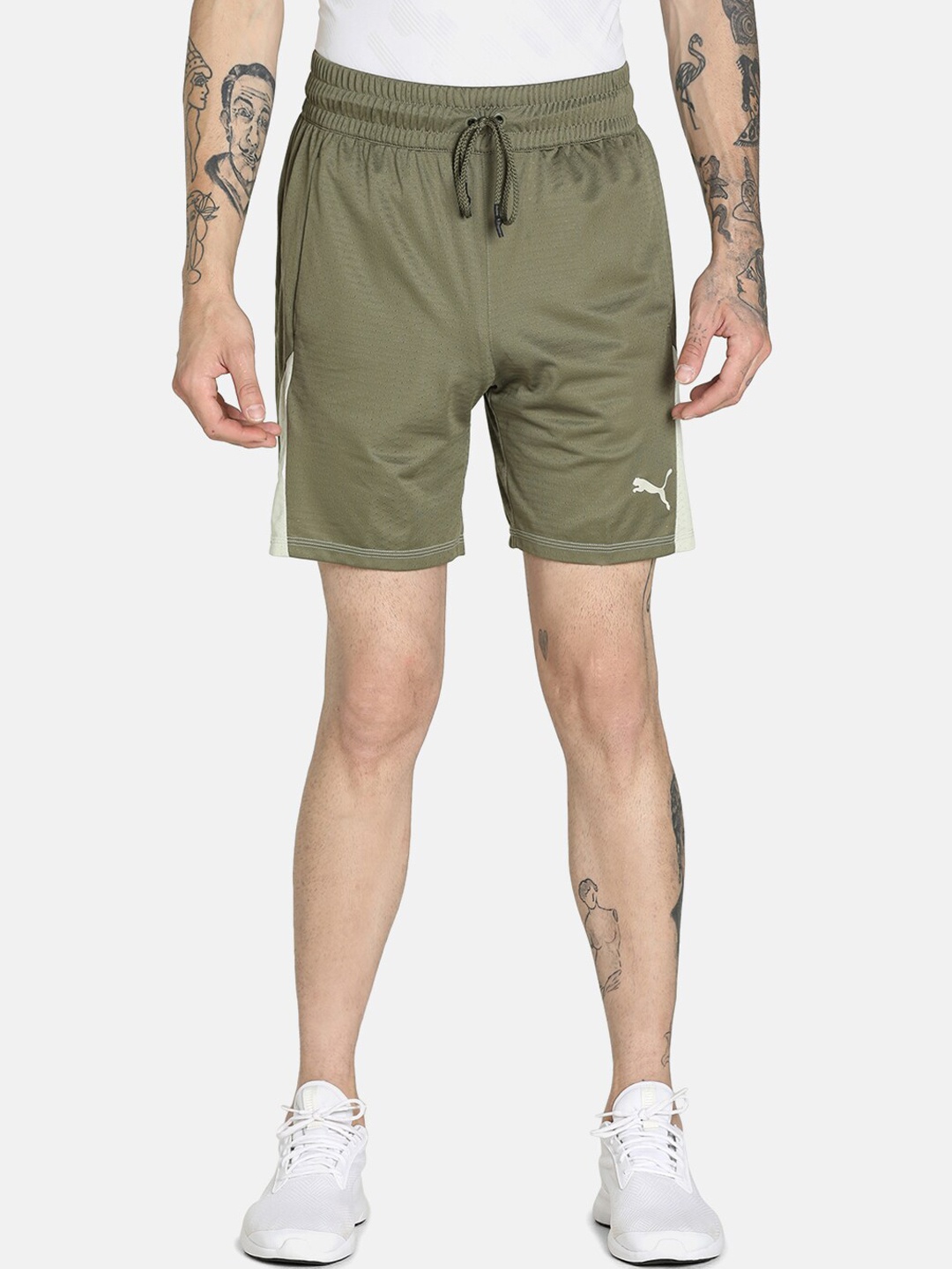 

Puma Men Olive Green Sports Shorts