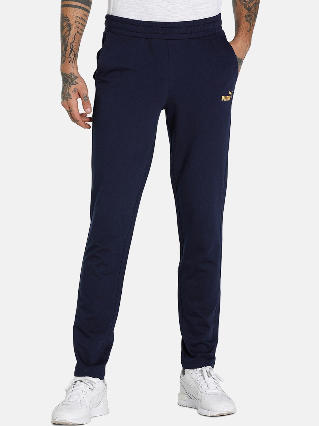 

Puma Men Navy Blue Solid Cotton Track Pant