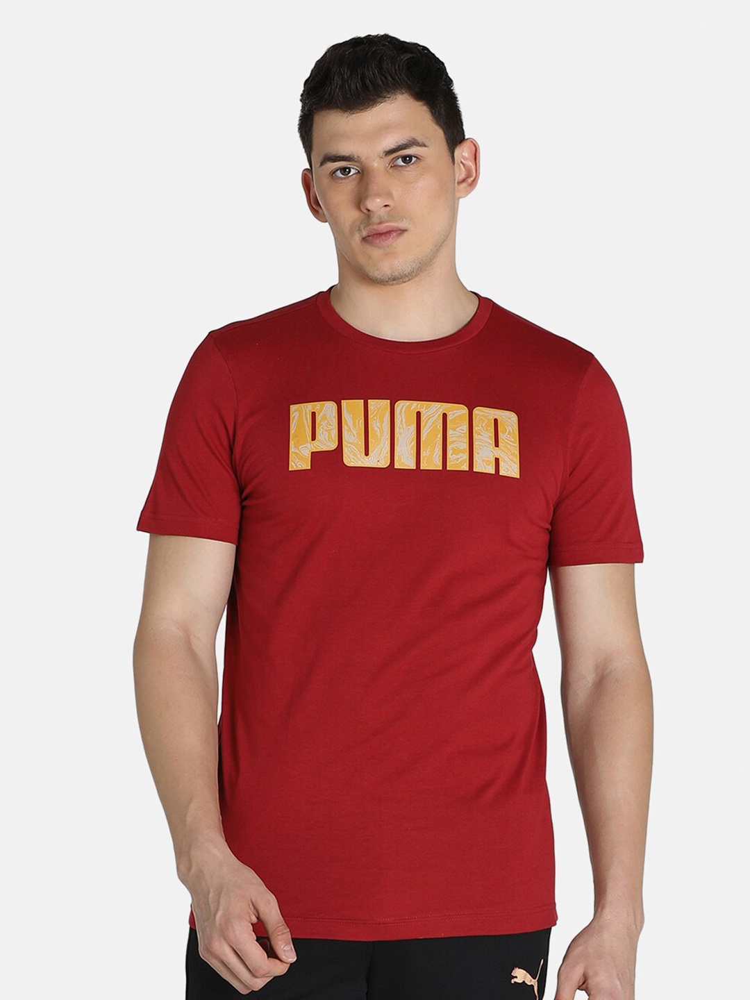 

Puma Typography Printed Slim Fit Cotton T-shirt, Red