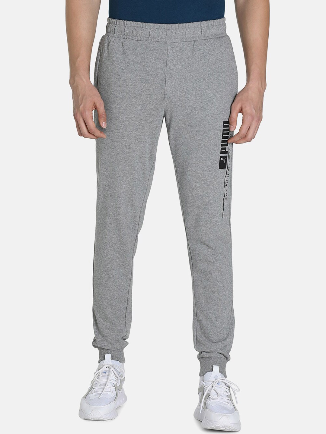 

Puma Men Brand Logo Slim Fit Track Pants, Grey