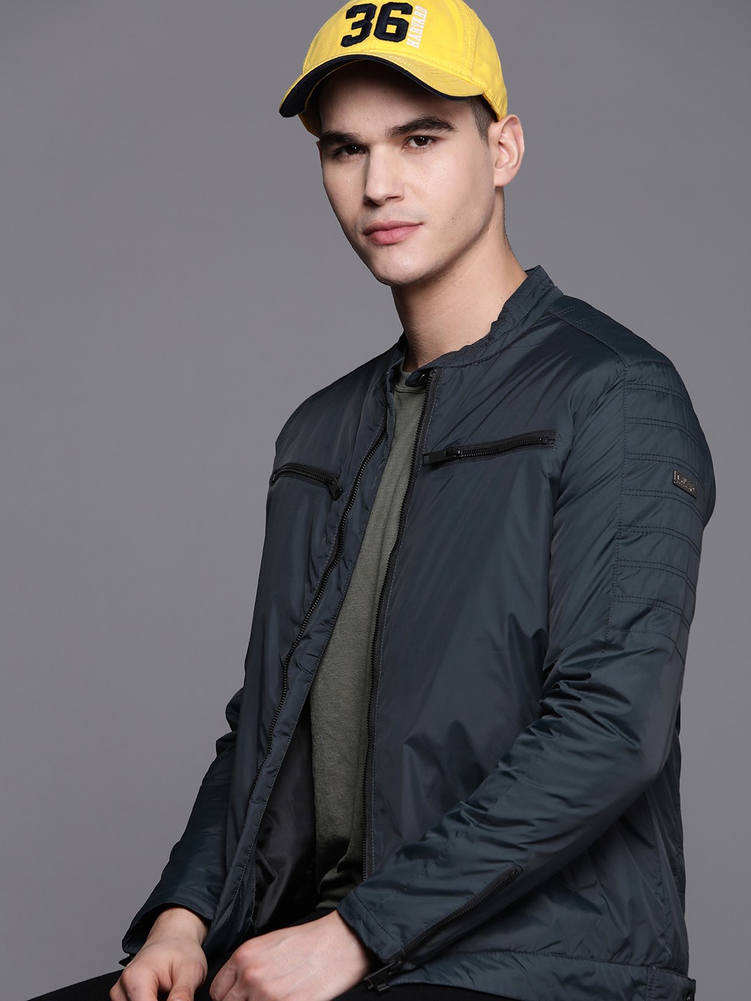 

Ducati x Scrambler Men Solid Padded Jacket, Navy blue