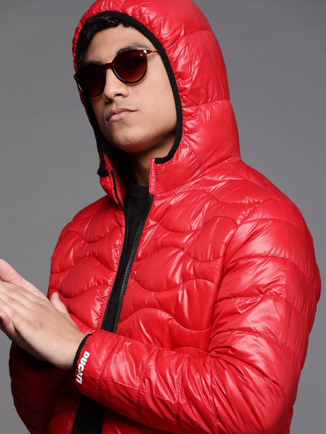 

Ducati Men Red Solid Padded Jacket