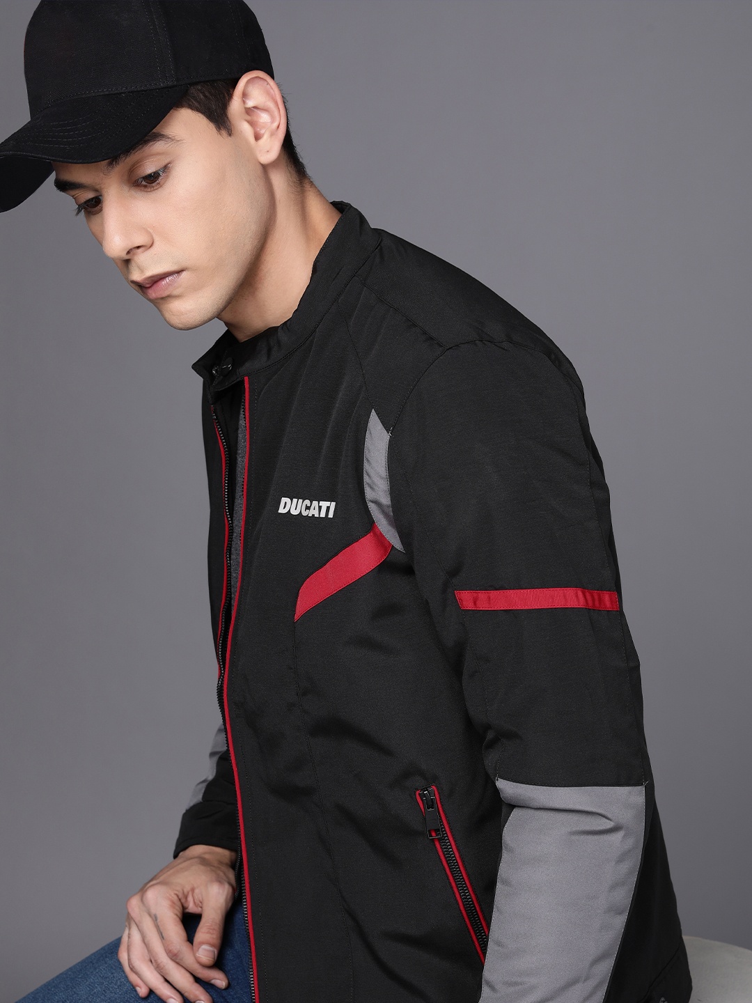 

Ducati Men Black Solid Padded Jacket