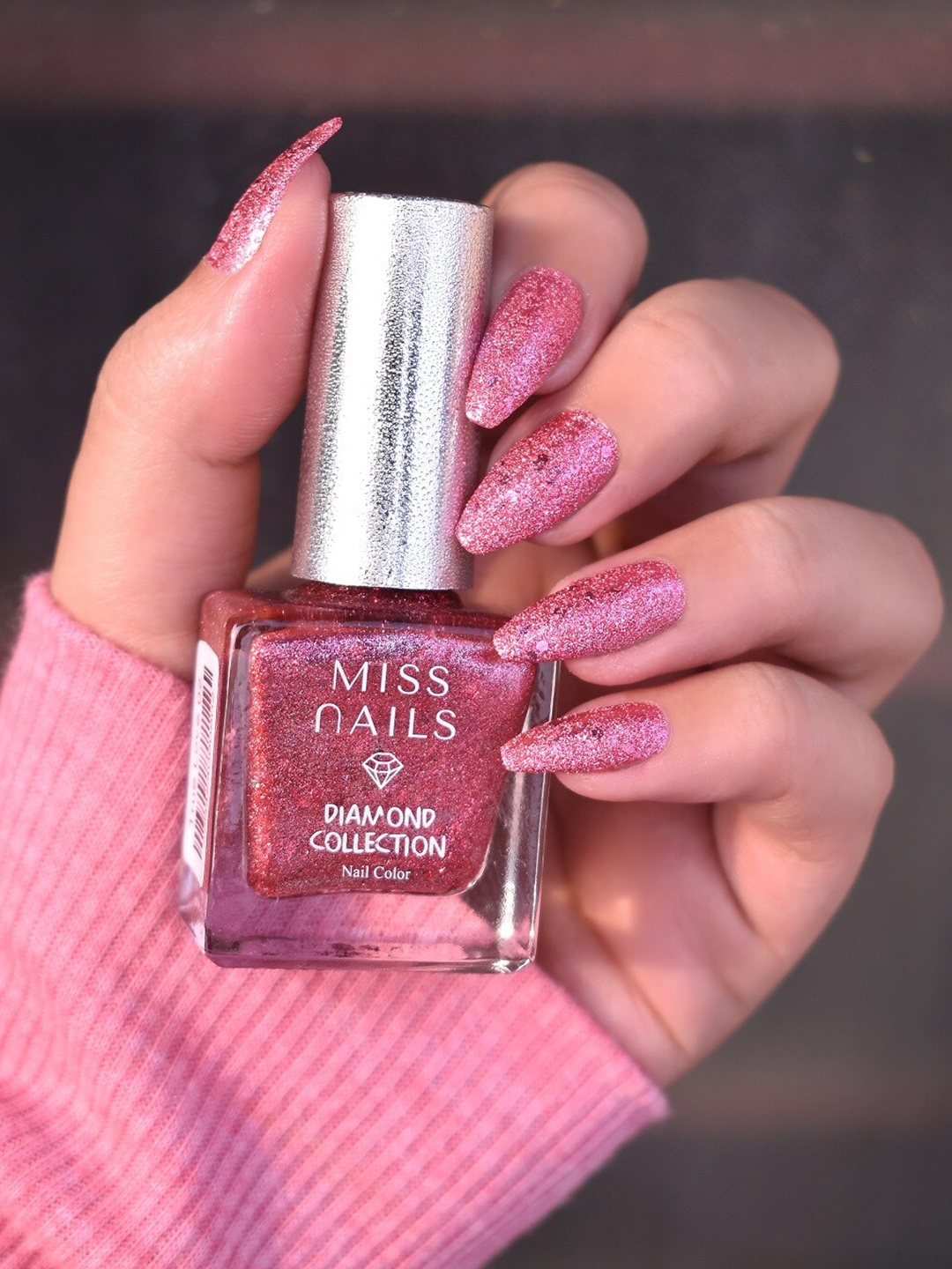 

MISS NAILS Diamond Collection 15 Toxic Free Long Lasting Nail Polish - True Love, Pink