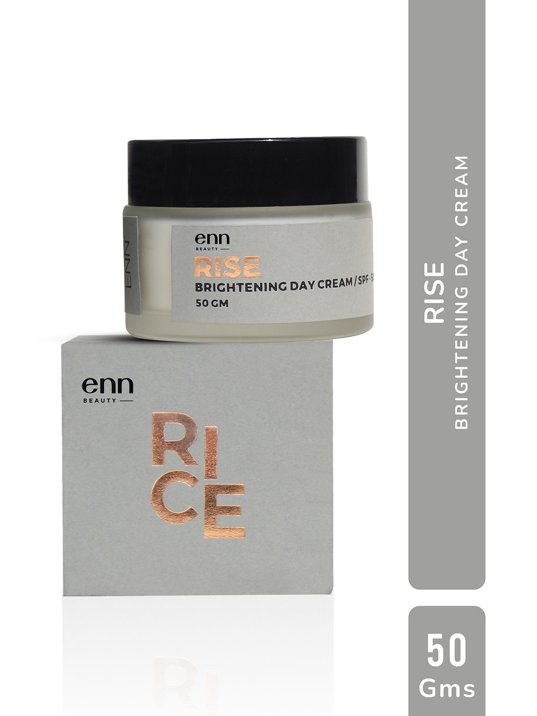 

ENN Rise SPF-50 Skin Brightening Day Cream with Rice Extract - 50 g, Grey