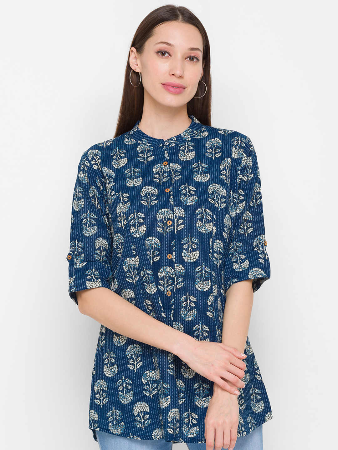 

ZOLA Pure Cotton Printed Lightweight Tunic, Blue