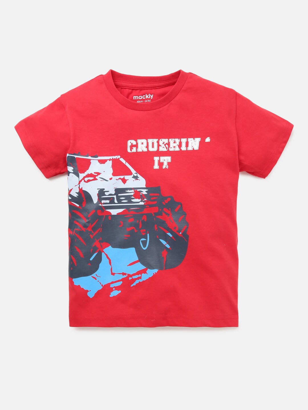 

mackly Boys Red & Blue Printed T-shirt