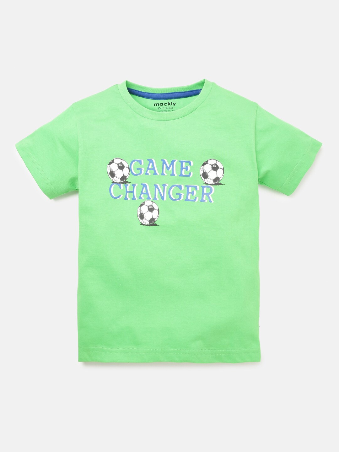 

mackly Boys Green Printed Cotton T-shirt